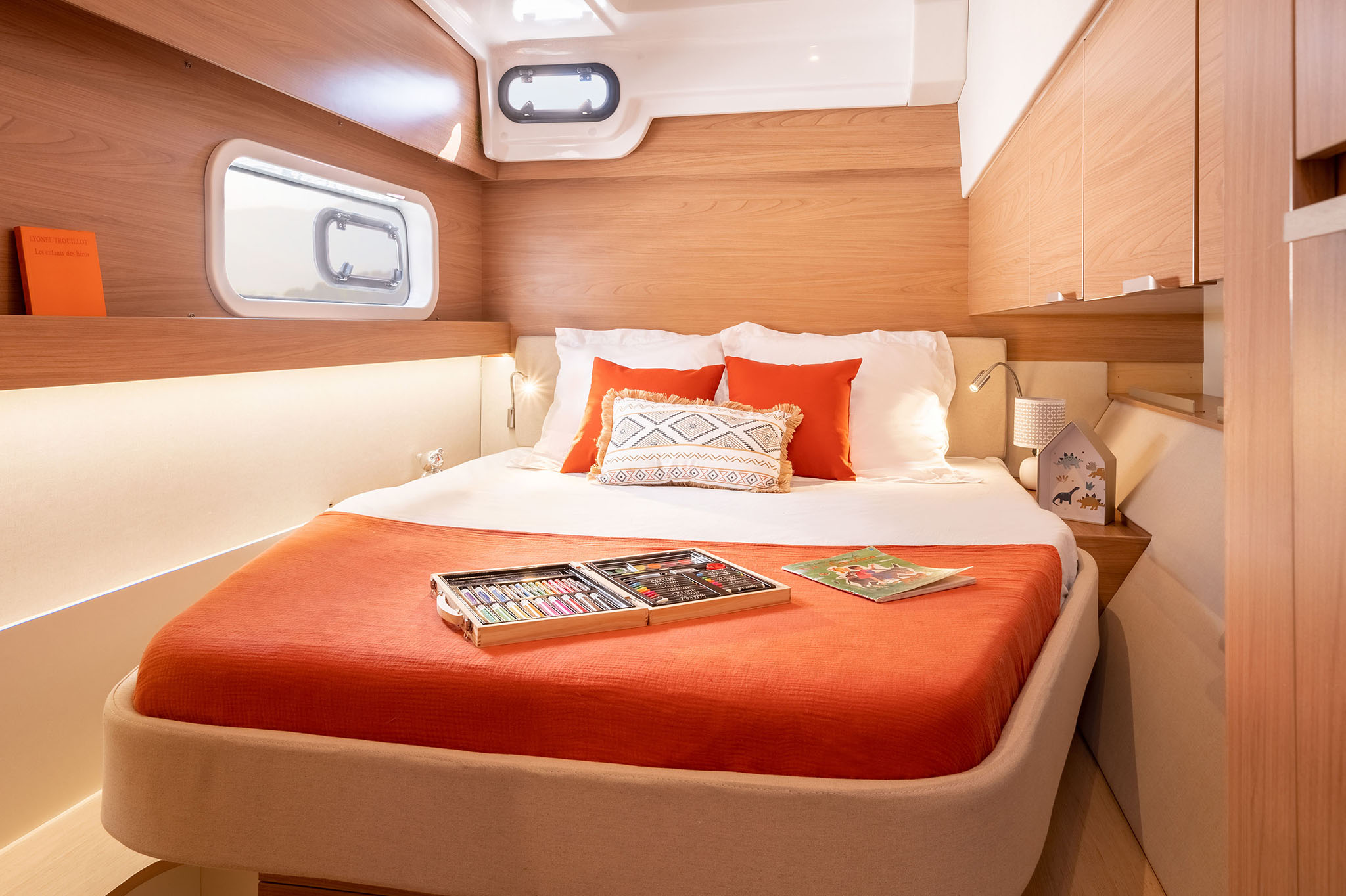 Luxury catamaran charter croatia Bali Catspace 2024 cabin